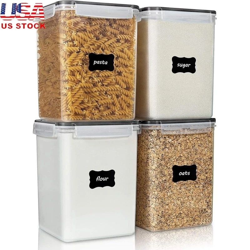 Large Food Storage Containers Airtight Kitchen Canisters BPA Free Stackable Set