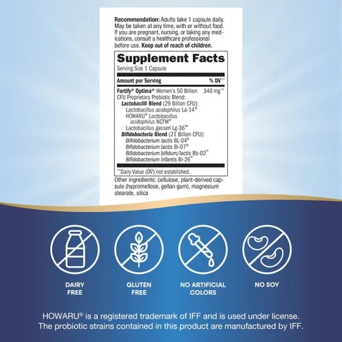 Probiótico Optima Nature's Way para mujer 50 mil millones (30) salud vaginal exp.2026 Foto 3 de 4