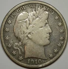 1910-S Silver Barber HALF DOLLAR 50C - F12 Condition - Book Value $125  RARE!!