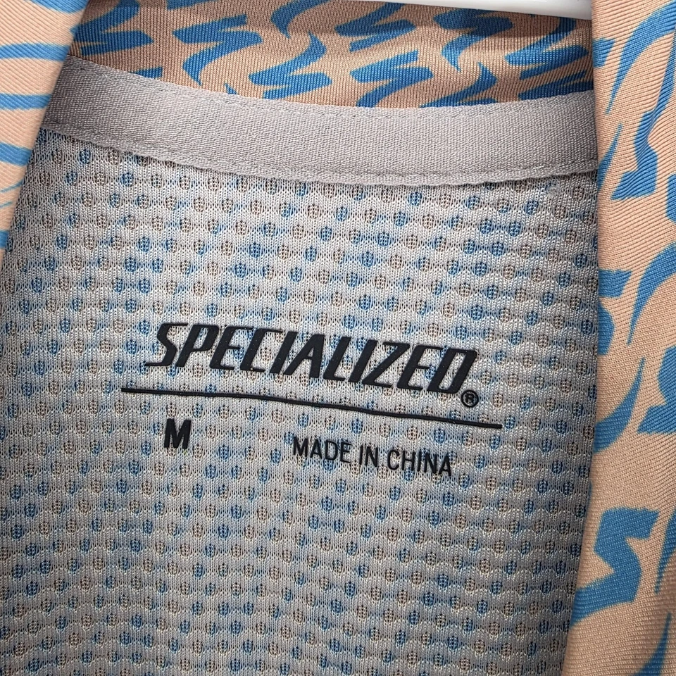 Camiseta deportiva de ciclismo especializada para mujer mediana rosa azul geométrica manga corta Foto 3 de 4