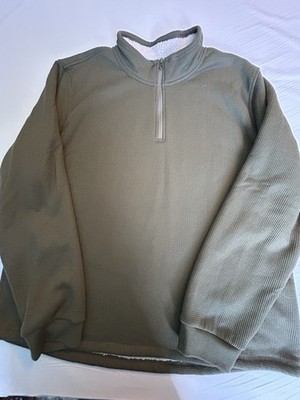 The BC Heritage Clothing Co Olive Green Sherpa Lined Pullover XL Men s Waffle