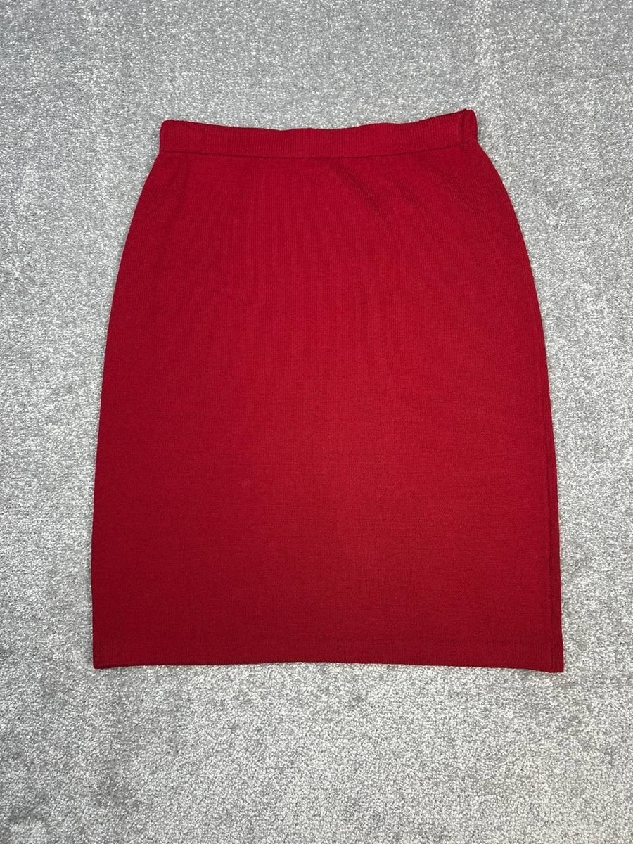 John Evening by Marie Gray Pencil Skirt Womens Red Straight Tight Knit - Main Image