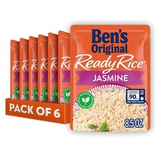 BEN'S ORIGINAL Ready Rice Jasmine Rice Easy Dinner Side 8.5 OZ Pouch Pack of 6