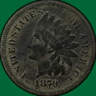 1879 Indian Head Cent Very Fine VF Coin, Corrosion #39716