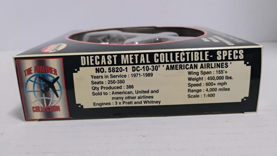 MODEL POWER THE AIRLINER COLLECTION DC-10-30 AMERICAN AIRLINES DIECAST 1:400 NIB - Image 4 of 4