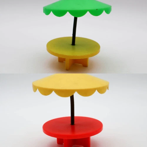 Lot of 2 Vintage Fisher Price Little People Furniture Patio Tables w/ Umbrellas