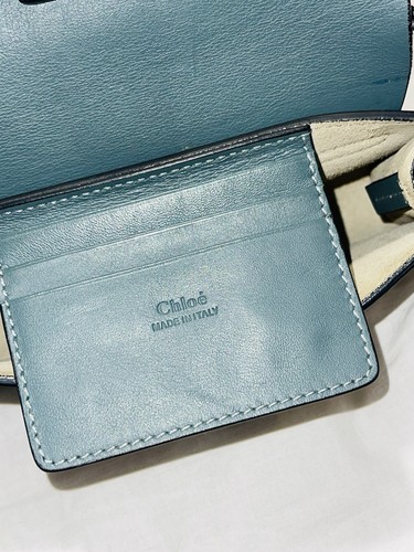 Chloé Mini Faye Wildleder Leder Umhängetasche Cloudy Stahlblau 4 X 7 - Bild 16 von 23