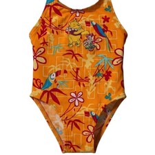 New Vintage 90s Disney Winnie Pooh Tropical Swimsuit one piece halter 18m girl