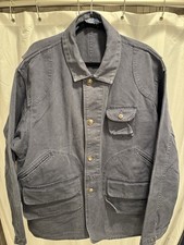 Vintage Polo Ralph Lauren Hunting Field Jacket Navy Brass Game Pocket Made Macau