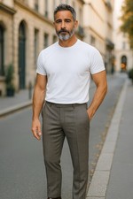 Zanella Men's Wool Dress Pants Windowpane Trousers Made In Italy Size 36
