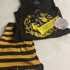 Harry Potter Girls Hufflepuff House Crest Tank Top Pajama Short Set Sz 10