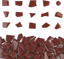 Brown Glass Mosaic Tiles for Crafts Bulk,200G Broken Glass Pieces for Spring Mos