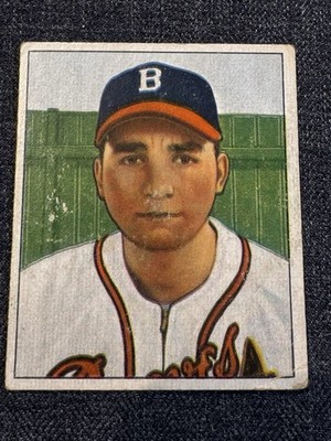 1950 BOWMAN BASEBALL CARD #74 JOHNNY ANTONELLI RC BOSTON BRAVES NO CREASE VG