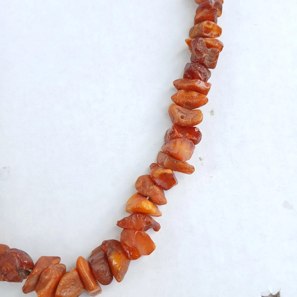 Colar pingente âmbar báltico natural vintage pepitas graduadas pedras 26 polegadas - Imagem 4 de 4