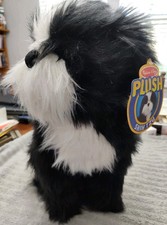 Melissa Doug SHIH TZU 16 Puppy Dog Black White Shaggy Plush Stuffed New Tags