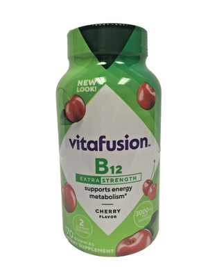 VITAFUSION B12 GUMMIES Extra Strength 170 Count Cherry Flavor 3000MCG, NOV 2026