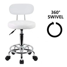 New Black Swivel Stool – Height Adjustable 360° Office Chair, Round Desk UK