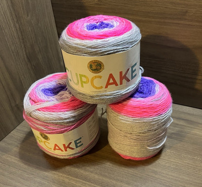 Lion Brand CUPCAKE Yarn TUTU MUCH 100 % Acrylic 5.3oz/ 590yds ea. Set of 3