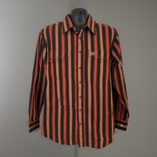 VTG 90s Panhandle Slim Striped Pearl Snap Western Button Down Shirt Men's M