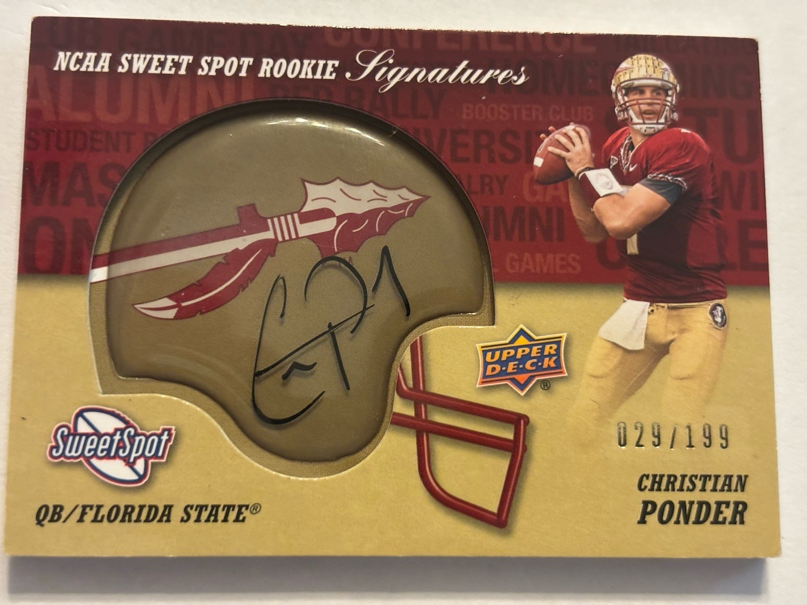Christian Ponder Upper Deck Sweet Spot Signature Helmet #RSCP Base