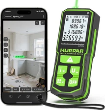 Huepar 330Ft Green Laser Measurement Tool with APP Control, Rechargeable Blueto