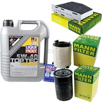 Mann Inspektionspaket 5L Liqui Moly Top Tec 4100 5W-40 FüR VW Golf V 1.6 Audi A3