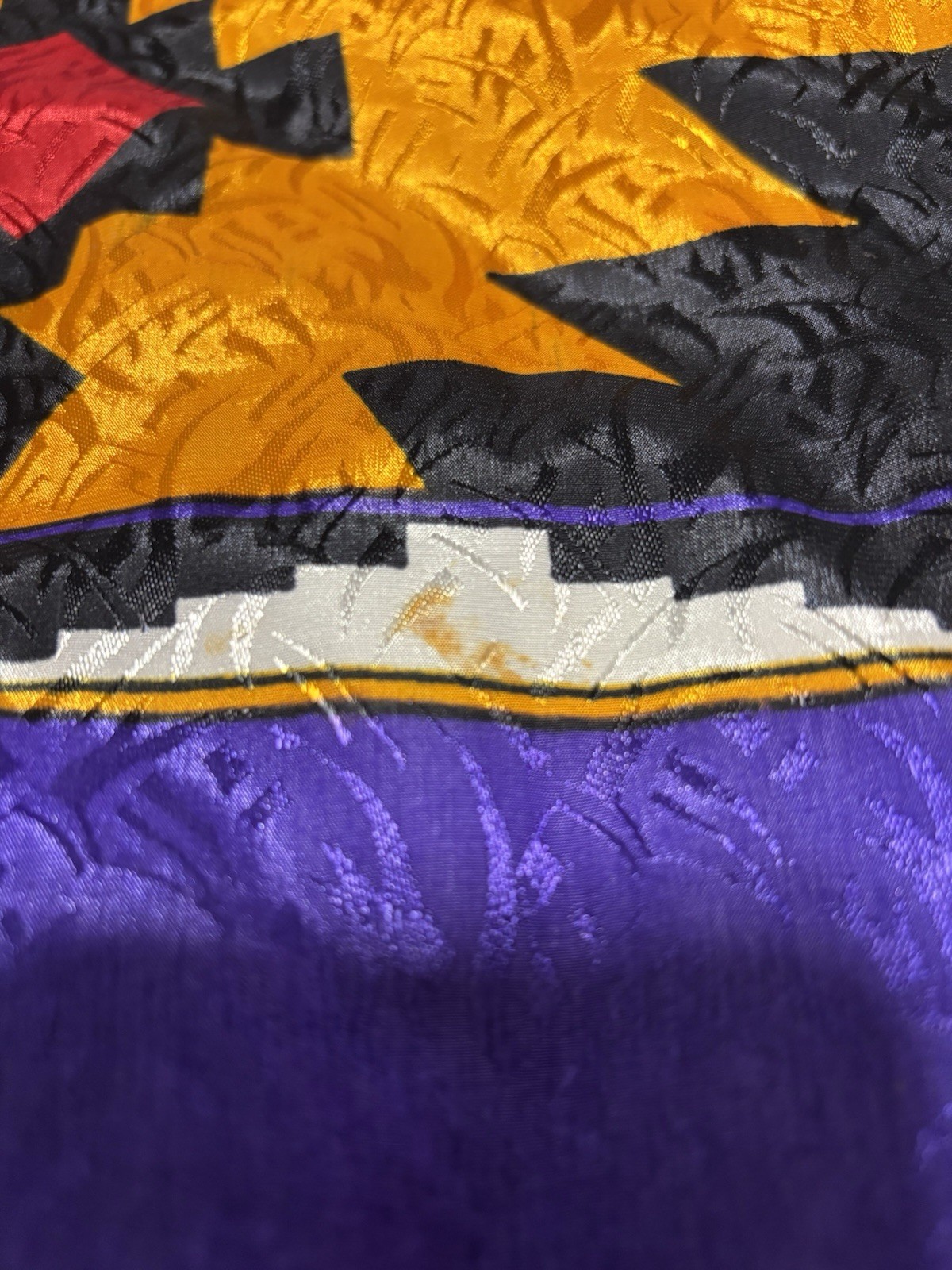 Vintage Aztec Pattern Nylon Jacket Size S Geometr… - image 6