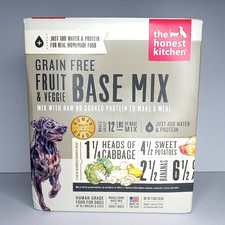 Honest Kitchen Fruit Veggie Base Mix 3lb Human Grade Dog Food Grain Free Ex11/26
