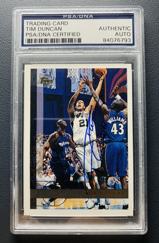 1997-98 Topps Tim Duncan #115 RC Rookie Auto PSA/DNA Certified Authentic