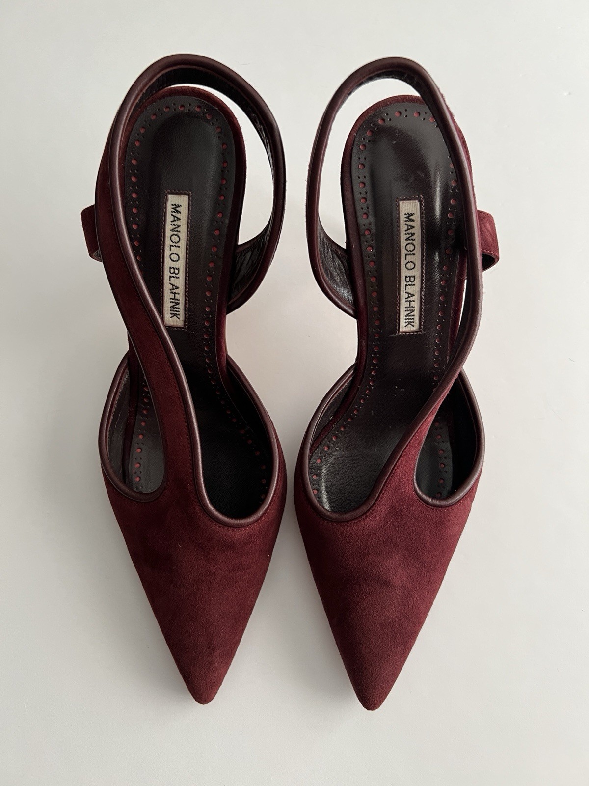 Manolo Blahnik Mujer Tacón Alto Borgoña Talla 10
