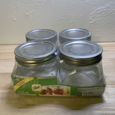 Ball Wide Mouth Squat Pint Jars 4 pack New collection elite discontinued 