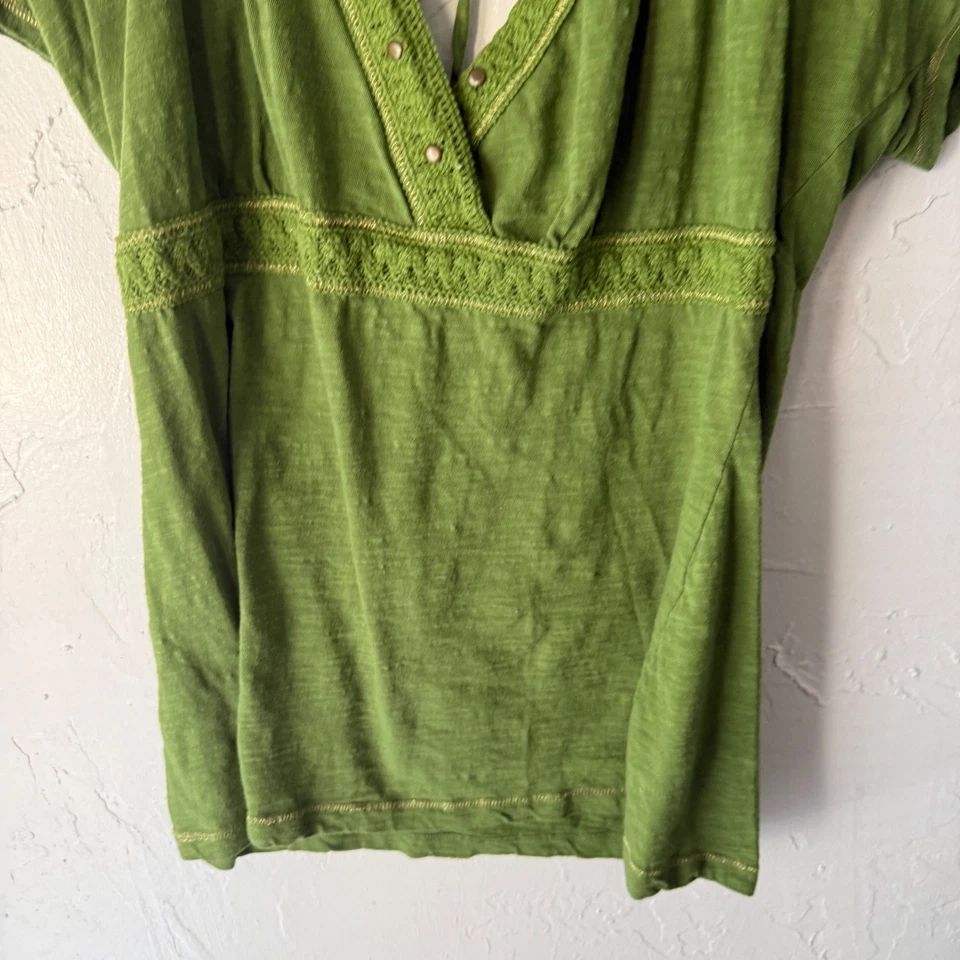 Maurices Y2k Verde Cuello en V Corbata Trasera Para Mujer Talla L Boho Forest Fairy Foto 3 de 4
