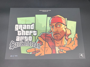 Affiche Promo GTA San Andreas PS2 - Poster Vintage Officiel Rockstar Games