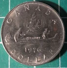 1976 Canadian 1 Dollar Coin Nickel Queen Elizabeth II