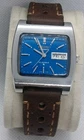 Vintage 1973 Seiko Automatic Day/Date 23J Square UFO TV Blue Dial Ref: 5606-5039