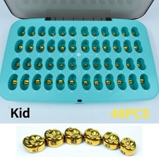 48 Sizes Dental Crown kids Primary Pediatric Molar Gold Coloful Metal Crowns