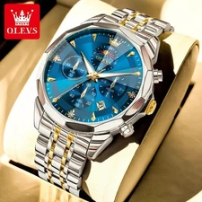 Waterproof Quartz Watch Men's Luxury Luminous OLEVS Business Datel Men Strap
