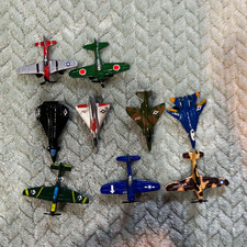 Vintage Lot of 8 Miniature Military Airplane Toy Planes  Jets, Tootsie Toys