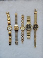 Vintage Goldtone Untested Watch Lot of 5 (A3) Louis Jordan, Gino Milano and more