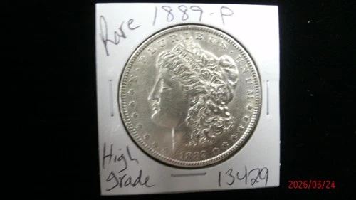 1889-P AU MORGAN SILVER DOLLAR #3429
