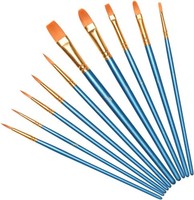 Vicloon Nylon Pinsel, 10 StüCk KüNstler-Pinsel, Pinsel-Set, Malen Aquarell, Blau
