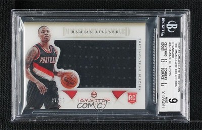 2012 Immaculate Standard Materials 27/75 Damian Lillard BGS 9 MINT Rookie RC n8q