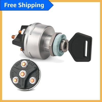 Compact 12V Ignition Switch for Cars & Tractors - Secure Panel Mounting & 2 Keys
