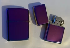 2 Electric Purple/Blue Metal Flint  (Zippo Like) Lighter 🔥Brand New🔥