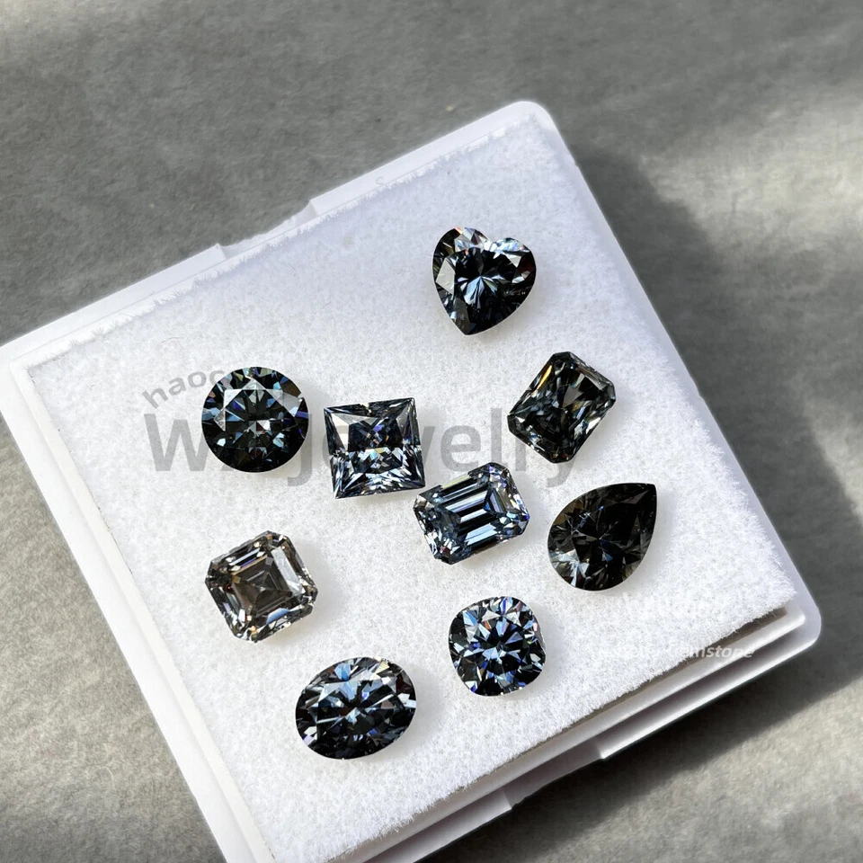 Moissanite Piedras Sueltas Gris Moissanite GRA MultiForma Corte Brillante Certificado Foto 4 de 4