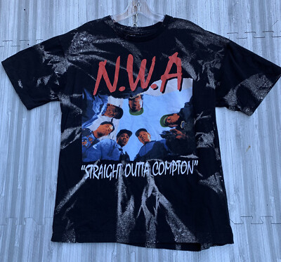 NWA Straight Out Of Compton Men Large  Control Los Angelos Black Tie Dye T Shrit