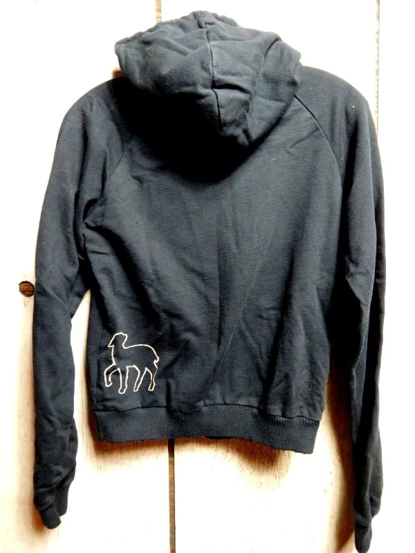 L.A.M.B. LAMB Negro Boudoir Caligrafía Banner Sudadera con Capucha Chaqueta Top M Foto 3 de 4