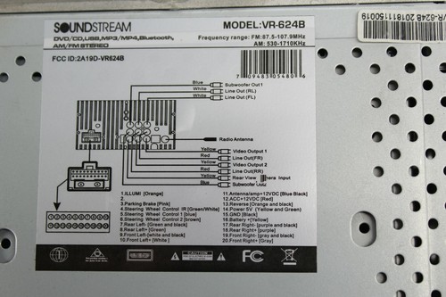Soundstream VR-624B 2DIN 6.2" Touchscreen CD DVD Bluetooth Stereo USB Aux-in - Picture 6 of 9