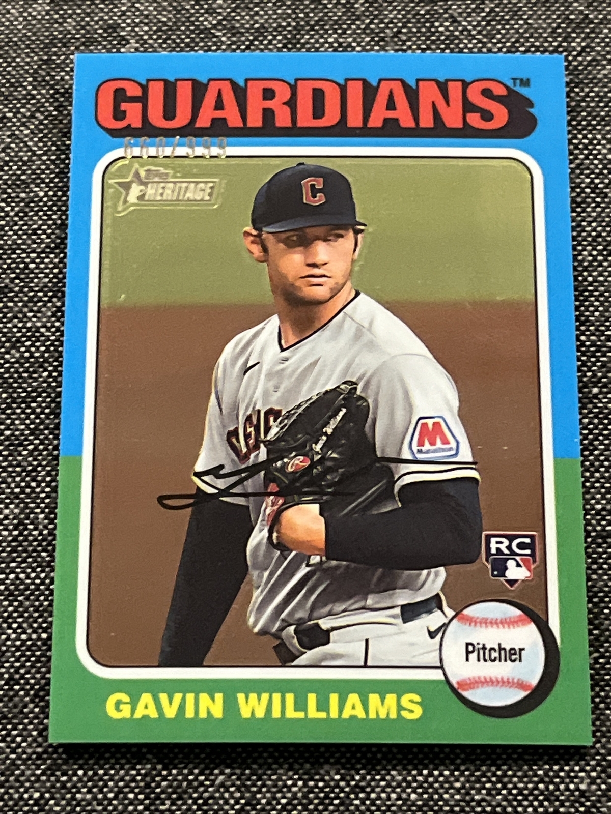 2024 Topps Heritage Gavin Williams #489 Chrome /999 Rookie Guardians