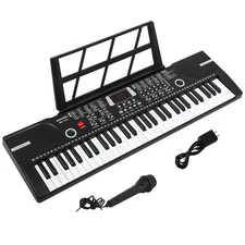 61 Key Music Electronic Keyboard Electric Digital Piano Organ Black Best Gift